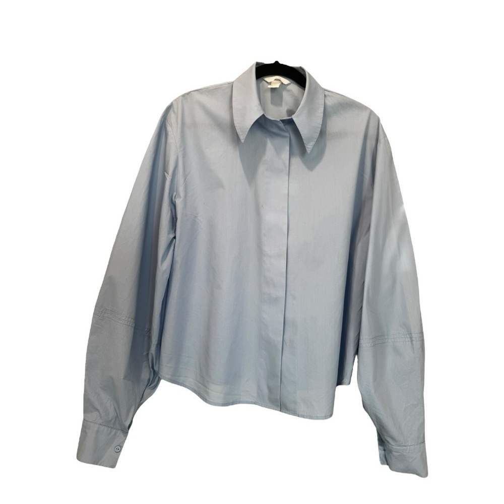 👔 H&M Light Blue 100% Cotton Shirt – Size 12 - Picture 2 of 5